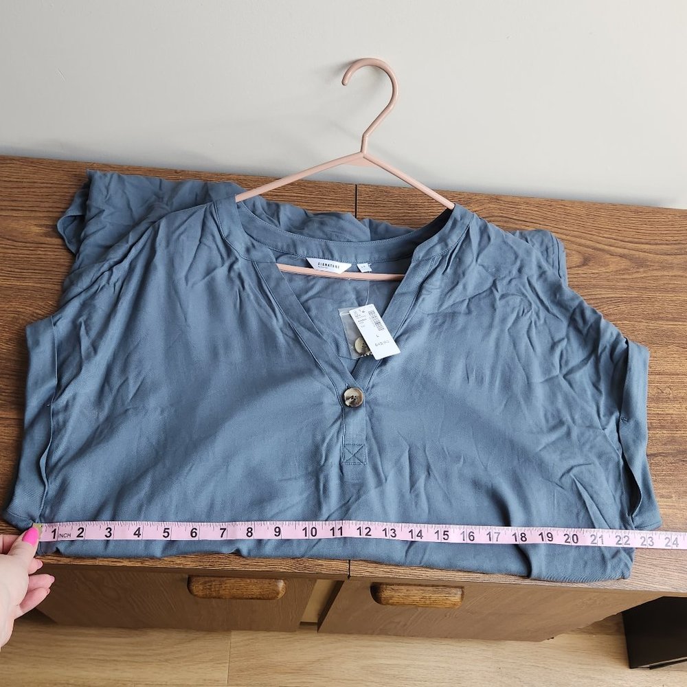 Reitmans Blue Gray Shirt Dress Size L NWT - Picture 5 of 6